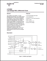 LCK4802 datasheet: Low-voltage PECL differential clock LCK4802