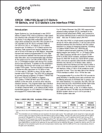 ORLI10G-1BM416 datasheet: ORCA quad line 2.5 Gbits/s, 10 Gbits/s and 12.5 Gbits/s interface FPSC ORLI10G-1BM416