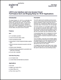 LUCL9313GP datasheet: Line interface and line access circuit full-feature SLIC and ringing relay for TR-57 applications. LUCL9313GP