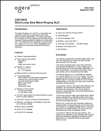 LUCL9215AAU datasheet: Short-loop sine wave ringing SLIC. Gain = 8. LUCL9215AAU