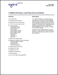 LUCL7585GBE datasheet: Full-feature, low-power SLIC and switch LUCL7585GBE