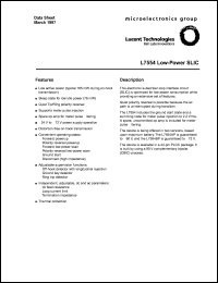 ATTL7554AP datasheet: Low power SLIC. Guaranteed  to -60 V ATTL7554AP