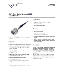 D371-22A datasheet: Digital uncooled DFB laser module. Pfiber 2.0 mW. Connector SC-PC. D371-22A