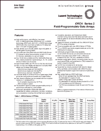 OR2C08A-4BA256 datasheet: ORCA feild-programmable gate array. Voltage 5.0 V. OR2C08A-4BA256