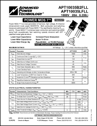 APT10035LFLL datasheet: 1000V, 28A power MOS 7 transistor APT10035LFLL