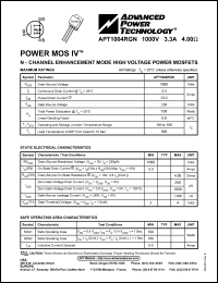 APT1004RGN datasheet: 1000V, 3.3A power MOS IV APT1004RGN