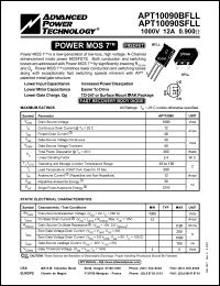 APT10090BFLL datasheet: 1000V, 12A power MOS 7 transistor APT10090BFLL