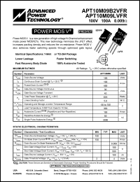 APT10M09LVFR datasheet: 100V, 100A power MOS V transistor APT10M09LVFR