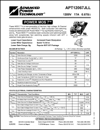 APT12067JLL datasheet: 1200V, 17A power MOS 7 transistor APT12067JLL