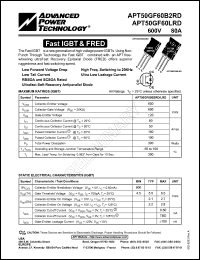 APT50GF60LRD datasheet: 600V, 80A fast IGBT anf FRED APT50GF60LRD