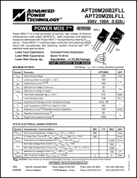 APT20M20B2FLL datasheet: 200V, 100A power MOS 7 transistor APT20M20B2FLL