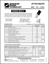 APT5010B2VR datasheet: 500V, 47A power MOS V transistor APT5010B2VR