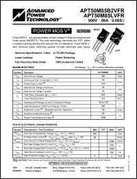 APT50M85B2VFR datasheet: 500V, 56A power MOS V transistor APT50M85B2VFR