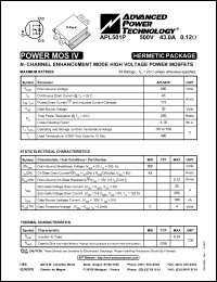 APL501P datasheet: 500V, 43A, power MOS IV transistor APL501P