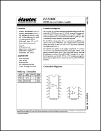 EL2160CS-T13 datasheet: 180MHz, current feedback amplifier EL2160CS-T13
