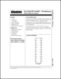 EL4344CU datasheet: 600MHz, multiplexing amplifier EL4344CU