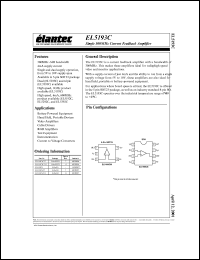 EL5193CW-T13 datasheet: Single 300MHz, current feedback amplifier EL5193CW-T13