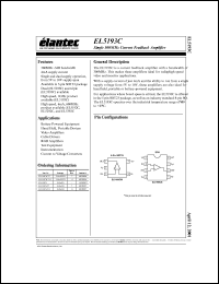 EL5193CS-T7 datasheet: Single 300MHz, current feedback amplifier EL5193CS-T7