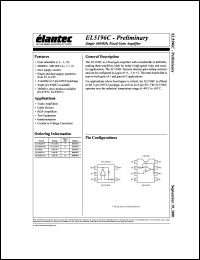 EL5196CS-T7 datasheet: Single 400MHz, fixed gain amplifier EL5196CS-T7