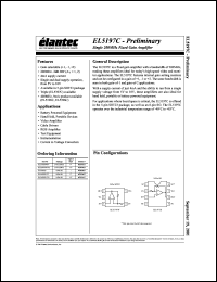 EL5197CW-T7 datasheet: Single 200MHz, fixed gain amplifier EL5197CW-T7