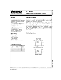 EL5392CU-T13 datasheet: Triple 600MHz, current feedback amplifier EL5392CU-T13