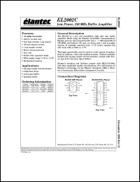 EL2002CM datasheet: Low power, 180MHz buffer amplifier EL2002CM
