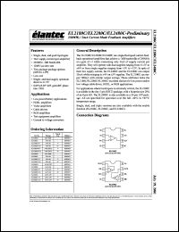 EL2480CN datasheet: 250MHz/3 mA current mode feedback amplifier EL2480CN