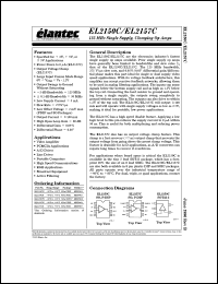 EL2150CN datasheet: 125MHz single supply, clamping op Amp EL2150CN