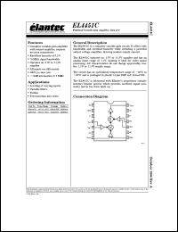 EL4451CN datasheet: Wideband variable-gain amplifier, gain of 2 EL4451CN