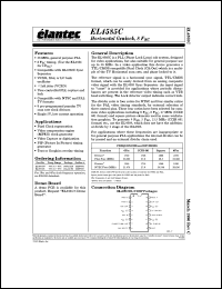 EL4585CS datasheet: Horizontal genlock, 8 F sc EL4585CS