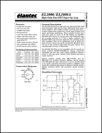 EL2006G/883B datasheet: High gain fast FET input op Amp EL2006G/883B