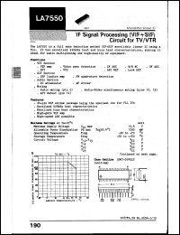 LA7550 datasheet: IF signal processing (VIF + SIF) circuit for TV/VTR LA7550