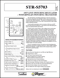 STRS5703 datasheet: Off-line switching regulator STRS5703