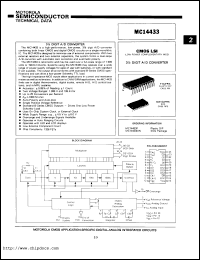 MC14433P datasheet: 3 1/2 digit A/D converter MC14433P