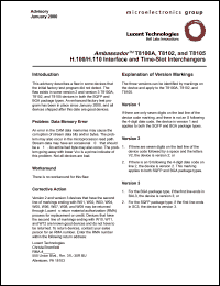 T8100A-SC-DB datasheet: H.100/H.110 interface and time-slot interchanger T8100A-SC-DB