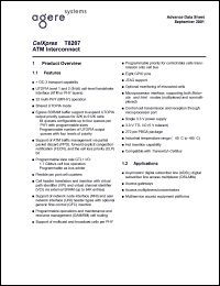 T8207-BAL-DT datasheet: CelXpres ATM interconnect. Dry-bagget, tape & reel . T8207-BAL-DT