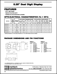 MTN2228-11A datasheet: 0.28 inches dual digit display. Peak wavelength 567 nm. Emitted color green. Surface color grey. Epoxy color white. MTN2228-11A