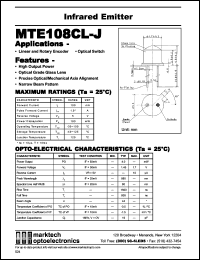 MTE108CL-J datasheet: Infrared emitter. Peak wavelength 880 nm. MTE108CL-J