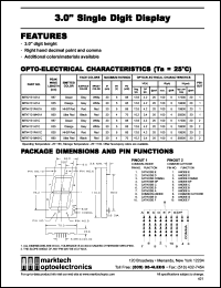 MTN7131M-61A datasheet: 3.0 inches single digit display. Peak wavelength 660 nm. Emitted color ultra red. Surface color black. Epoxy color red. MTN7131M-61A