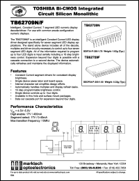 TB62709F datasheet: Intelligent, constant current, 7 segment LED numeric display  decoder/driver. TB62709F