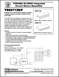 TB62713N datasheet: Itelligent 5x7 LED dot matrix display controller TB62713N