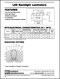 MTBL2410S-G datasheet: LED backlight luminator. Peak wavelength 567 nm. Lens color green clear. Emitted color green. MTBL2410S-G