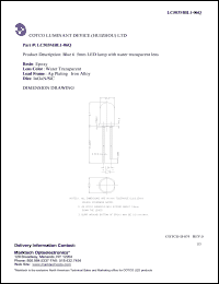 LC503MBG1-06Q datasheet: Blue 6 degrees 5 mm LED lamp with water transparent lens. Wavelength(typ.) 470 nm. Luminous intensity(typ.) 1100 mcd. LC503MBG1-06Q