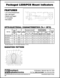 MT1164GS4-RG datasheet: Packaged LED/PCB mount indicator. Low gurrent reguirements. Peakwavelength 700 nm. Emitted color red. Lens color R.D. MT1164GS4-RG