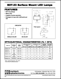 MTSM3415-HRG datasheet: Surface mount LED lamp. Emitting color hi-eff red/green. Resin color water clear. Luminous intensity(mcd) 3.0(typ) @20mA. Peak emission waveiength(typ) 635/565 nm. MTSM3415-HRG