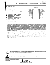 TRF2050PW datasheet:  LOW VOLTAGE 1.1 GHZ FRACTIONAL-N/INTEGER-N SYNTHESIZER TRF2050PW