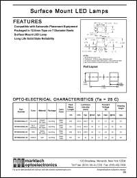 MTSM7302AG-UR datasheet: Surface mount LED lamp. Color red. Lens color water clear. Luminous intensity(mcd): 142.0(min), 236.0(typ) @20mA. Peak wavelength 660 nm. MTSM7302AG-UR