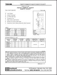 TLSE17T datasheet: Toshiba LED lamp. Color red. Typ. emission wavelength @20mA 613 nm. Luminous intensity @20mA 850(min), 3000(typ) mcd. TLSE17T