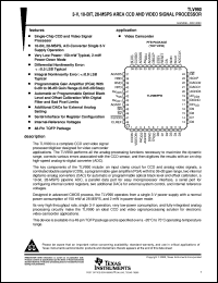 TLV990-28PFB datasheet:  SINGLE-CHIP CCD AND VIDEO SIGNAL PROCESSOR TLV990-28PFB