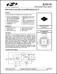 Si5310-BM datasheet: Precision clock multiplier/regenerator IC. Si5310-BM